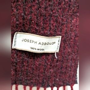 Joseph Abboud 100%Wool Scarf. Burgundy and grey blend.